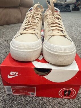 Nike Women’s Platform Sneakers - Beige & White